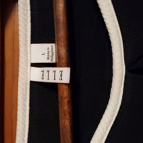 Elle, Long Sleeve Peplum Blouse, Large, black - Picture 2 of 2